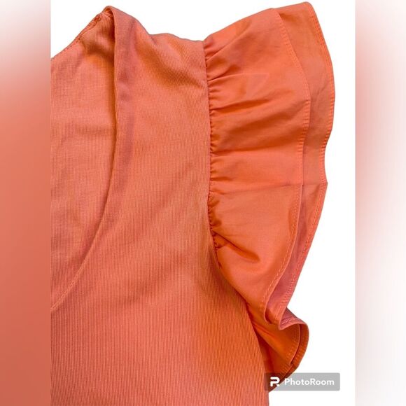 English Factory Salmon Ruffle Sleeve Scoop Neck Top - Picture 8 of 9